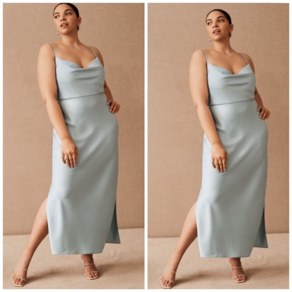 BHLDN Cali Satin Midi Dress size 26